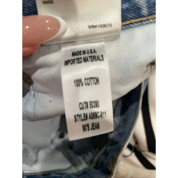 Agolde Women’s Button Fly 90s Jean 100% cotton  Size 24 - Picture 7 of 7